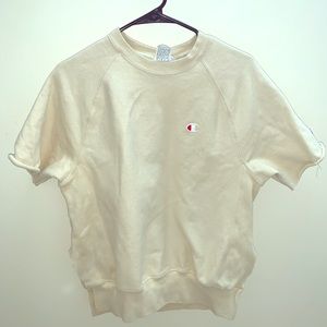 Champion cropped and distressed sweatshirt